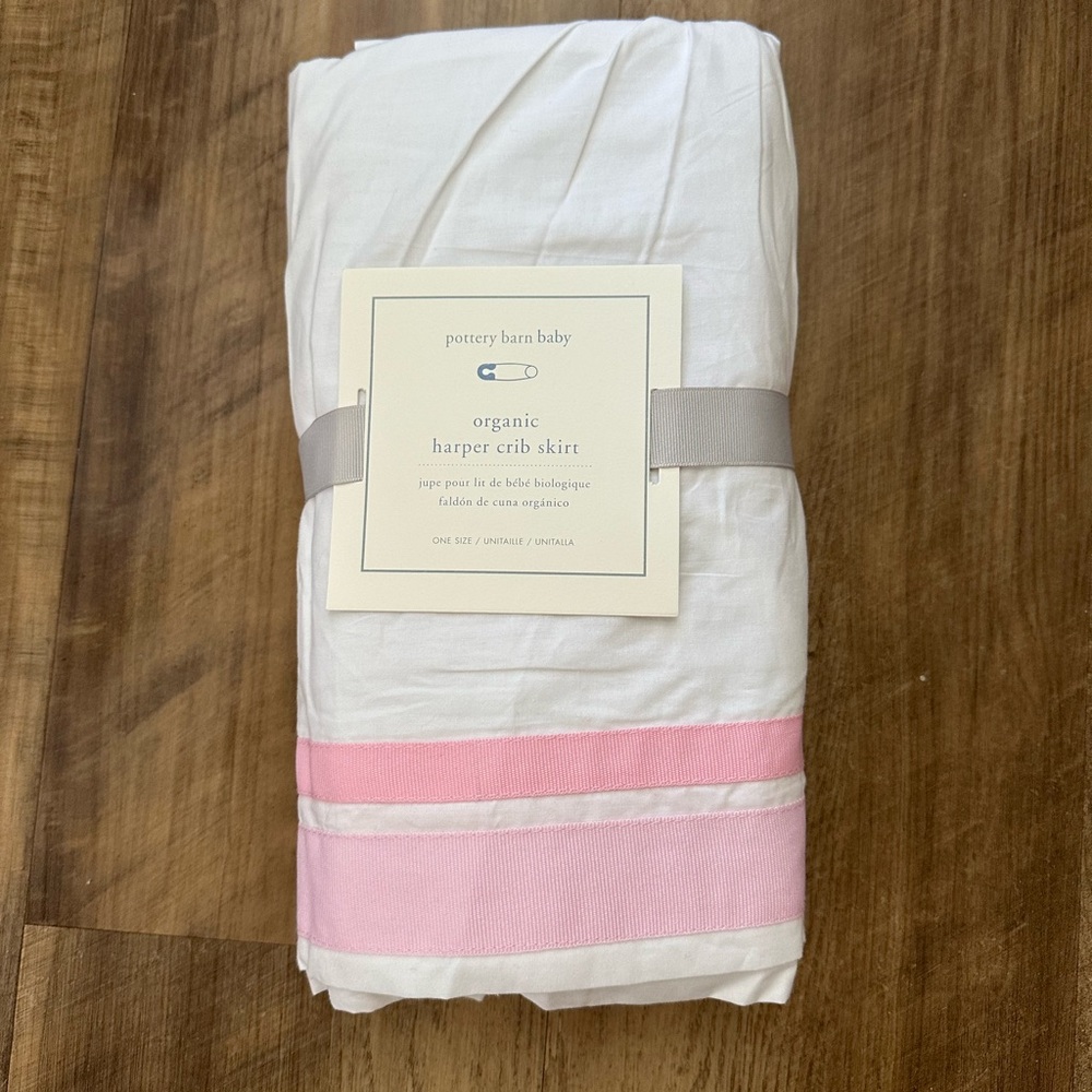 Pottery barn, crib skirt